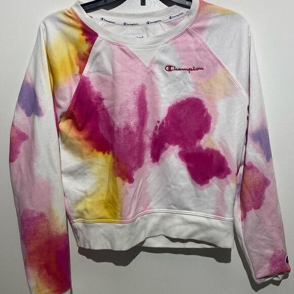 Champion Women's Multicolor Pullover Crew Neck Long Sleeve Sweatshirt Size Small - Picture 1 of 7